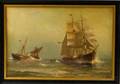 American School 20th Century Maritime Scene with an American Warship