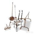 Group of Wrought Iron Hearth Items