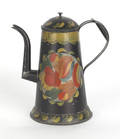 Pennsylvania tole decorated tin coffee pot 19th c