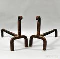 Pair of Wrought Iron Andirons