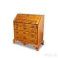Carved Tiger Maple Slantlid Desk in the Dunlap Style