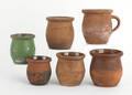 Six Joseph S Henne Berks County Pennsylvania 18201901 redware crocks 19th c