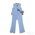 Carl Smith Light Blue Nudie Suit Vest and Pants