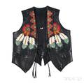 George Jones Black Leather Vest