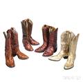 Little Jimmy Dickens Four Pairs of Leather Cowboy Boots
