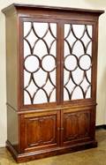Large Mahogany Cabinet with Mirrored Door Fronts