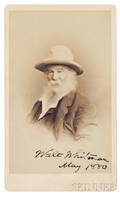 Whitman Walt 18191892 Signed Cartedevisite May 1880