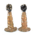 Pair of carved and gessoed blackamoor sconces
