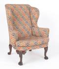 Georgian style mahogany wing chair 19th c