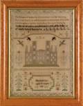 English silk on linen sampler dated 1835