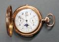 Swiss 25 jewel 14K rose gold quarter repeater chronograph pocket watch ca 1910