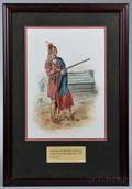 Original Don Troiani Watercolor Figure Study of an Oneida Warrior