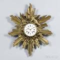 Planchon Sunburst Giltbrass Wall Clock