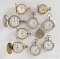 14kt Gold Lord Elgin an Nine Other Elgin Pocket Watches