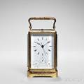 Japy Freres  Cie Hourrepeating Carriage Clock with Calendar and Center Seconds