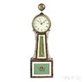 Elnathan Taber Patent Timepiece or Banjo Clock with Alarm