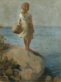 Adam Emory Albright American 18621957 Young Girl Gazing at the Sea