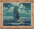Edgar Leslie Bloomster American 18951968 Clipper Ship in Full Sail