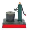 Cast iron pump and bucket mechanical bank