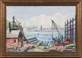 Louis Kennel American 18861975 Manhattan Skyline View Across the Hudson River