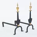 Pair of reproduction knife blade andirons