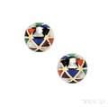 14kt Gold and Hardstone Earrings Asch Grossbart