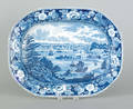 Historical blue Staffordshire platter 19th c