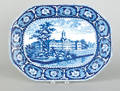 Historical blue Staffordshire platter 19th c