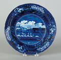 Historical blue Staffordshire soup bowl 19th c