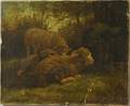 Nellie Pairpoint American 18971914 Three Sheep Resting in a Forest Glade