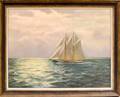 Arthur Safford American 19001992 Schooner in Sunlit Waters