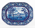 Historical blue Staffordshire platter 19th c
