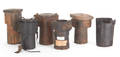 Five wooden grease buckets 19th c