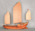 Carved and rigged model of a Chinese junk