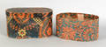 Two Pennsylvania oval wallpaper boxes mid 19th c