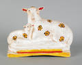 Pennsylvania chalk figure of a lamb and ewe 19th c