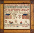 Pennsylvania wool on linen needlework sampler wrought by