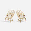 Hans J Wegner   Peacock chairs pair