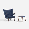 Hans J Wegner   Papa Bear chair and ottoman