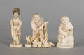 Three Japanese carved ivory figures ca 1900