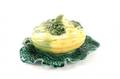 French Majolica Yellow Squash Covered Dish