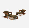 Lou Hodges   lounge chairs with ottomans pair