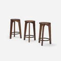 Pierre Jeanneret   set of three stools from Punjab University Chandigarh