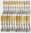 DOLPHIN HANDLE 800 SILVER FISH KNIVES  FORKS