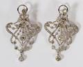 18KT WHITE GOLD AND 5CT DIAMOND DANGLE EARRINGS