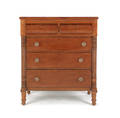 Pennsylvania Sheraton curly maple chest of drawers