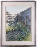 Ray Ellis Chickory Landscape Watercolor Framed