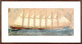 Primitive watercolor of an American ship