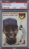 ERNIE BANKS 1954 TOPPS BASEBALL CARD GRADED PSA EX 5