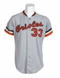 EDDIE MURRAY 1977 BALTIMORE ORIOLES ROOKIE YEAR GAME WORN ROAD JERSEY